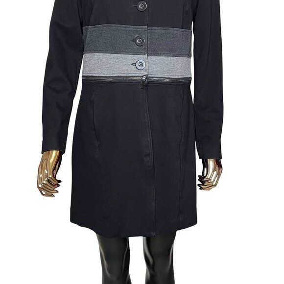 CAbi Black Gray Convertible Zip-Off Jacket Coat Size Medium #3176 - Picture 7 of 11